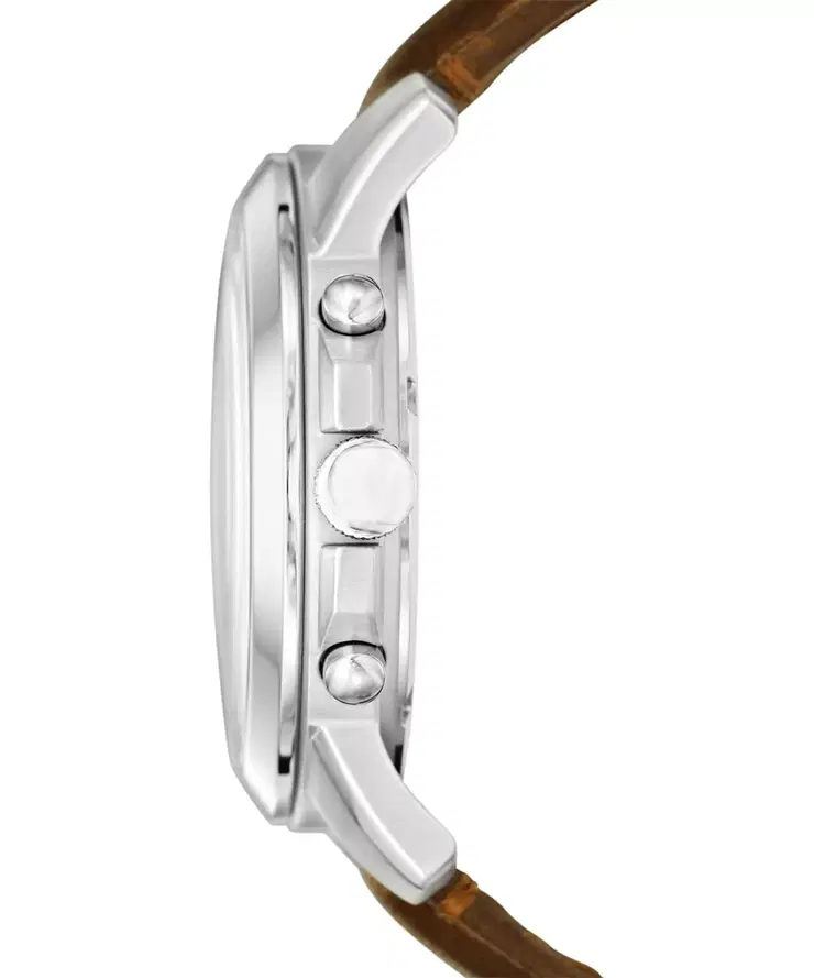 Fossil Grant Leather Men Watch Brown Strap Chronograph